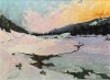 Praz-Rodet, lever de soleil 2003 - Huile 60x81