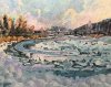 L'Orbe gelée, tête du lac de Joux 2002 - Huile 65x81
