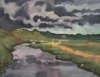 Pont sur le Bès 2007 - Plateau de l'Aubrac, Gouache 49x63